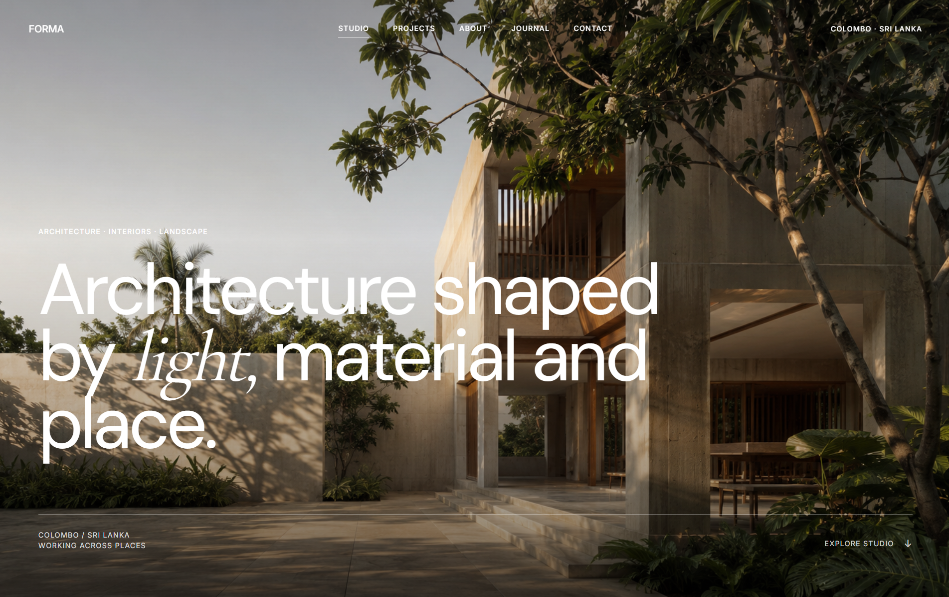 Forma Atelier interior design and architecture website