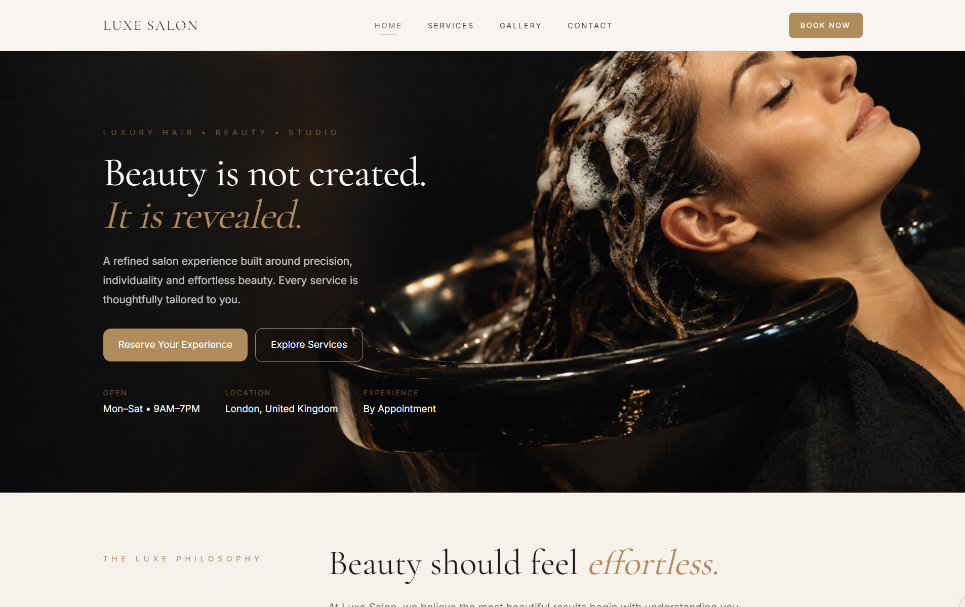 LUXE SALON luxury hair salon experience