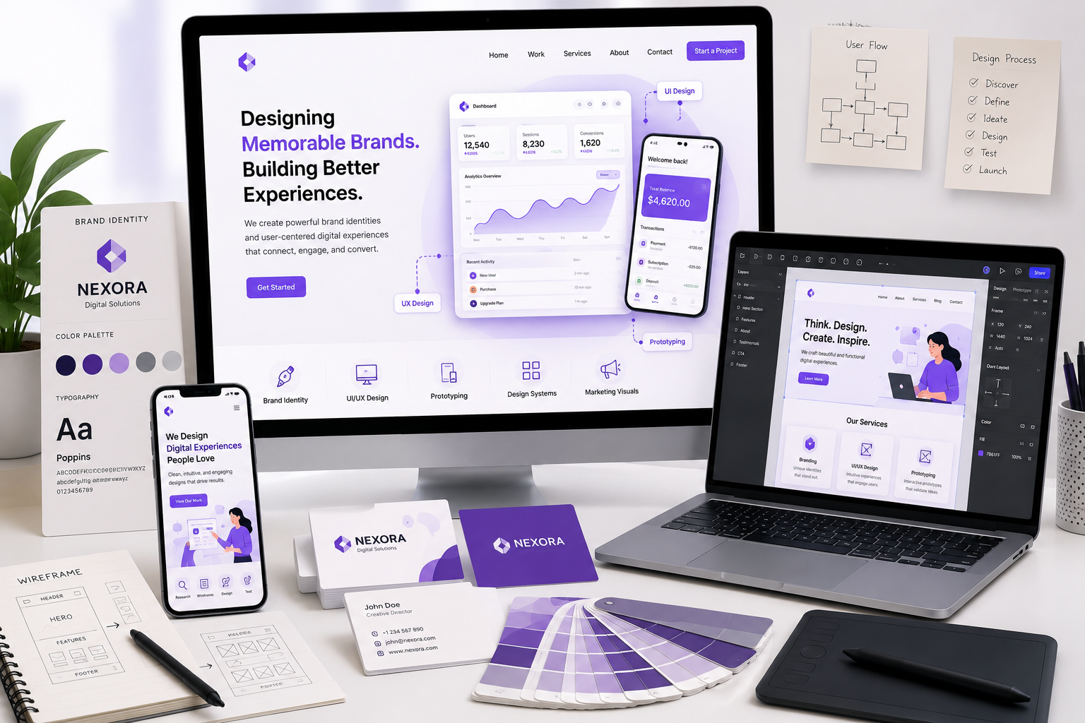 Branding and UI UX design services creating digital experiences